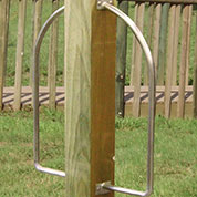 support velo en bois - borne simple